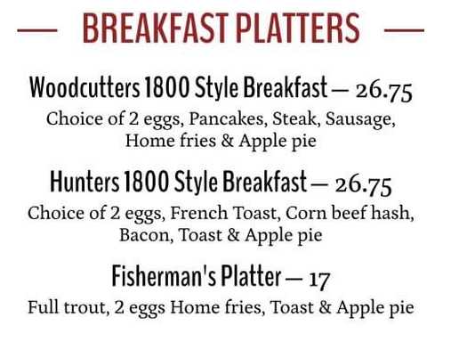 Adirondack Mountain Coffee menu page 1